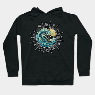 ZODIAC Aquarius - Astrological AQUARIUS - AQUARIUS - ZODIAC sign - Van Gogh style - 8 Hoodie